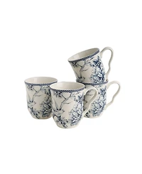 222 Fifth Adelaide Blue Coffee Mugs, Set of 4