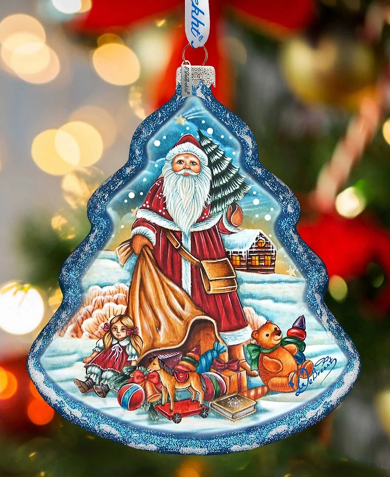 G.DeBrekht Nordic Santa Tree Glass Ornament