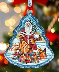 G.DeBrekht Nordic Santa Tree Glass Ornament