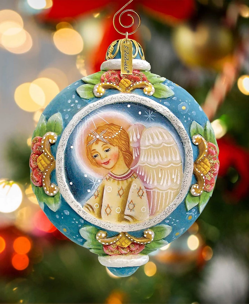 G.DeBrekht Hand Painted Scenic Ornament Angel Ornament