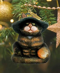 G.DeBrekht Fifield Cat Sculpted Hand, Painted Christmas Figurine