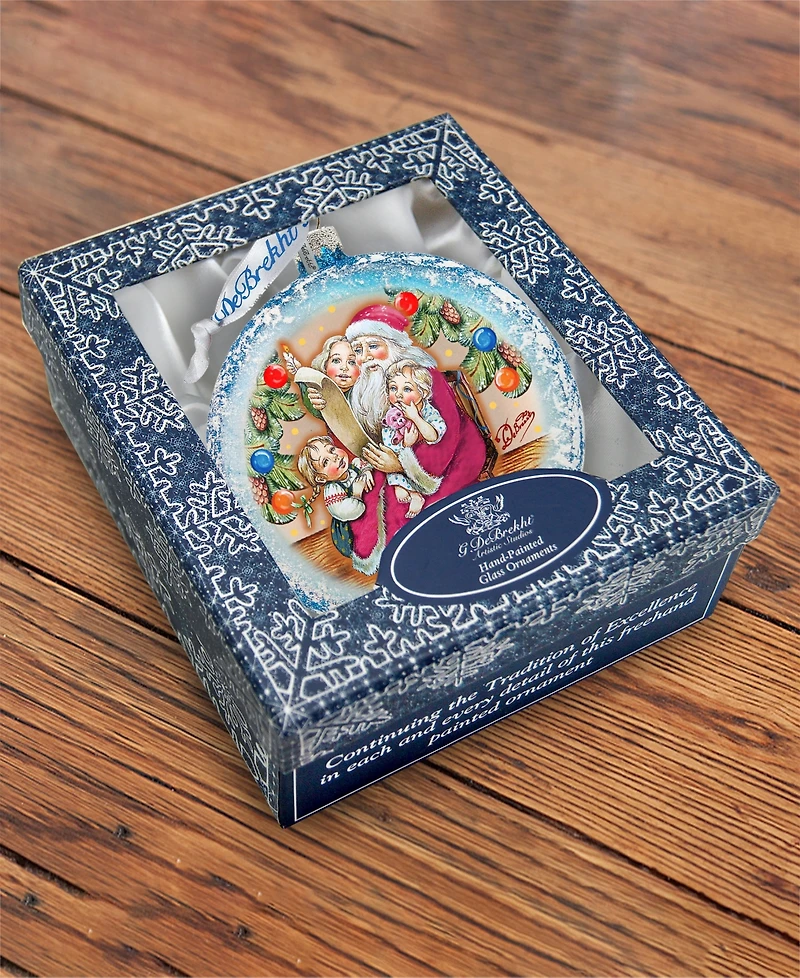 G.DeBrekht Santa List Circle Glass Ornament