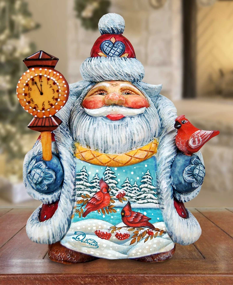 G.DeBrekht Scenic Santa with Cardinals Figurine