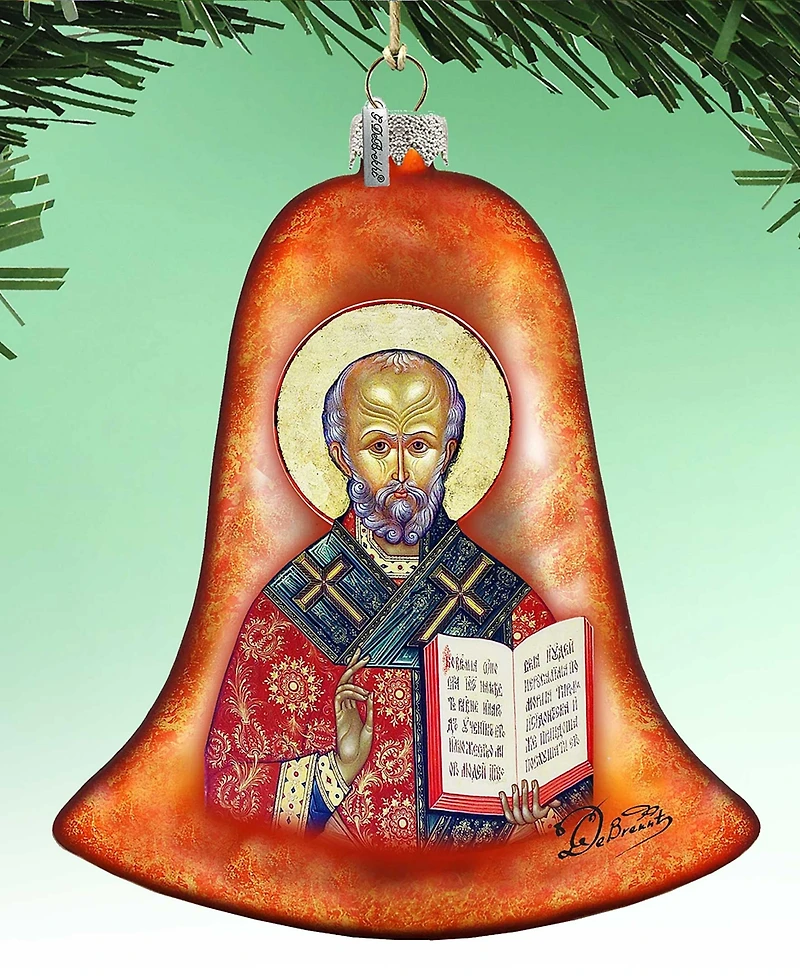 G.DeBrekht Saint Nick Bell Glass Ornament