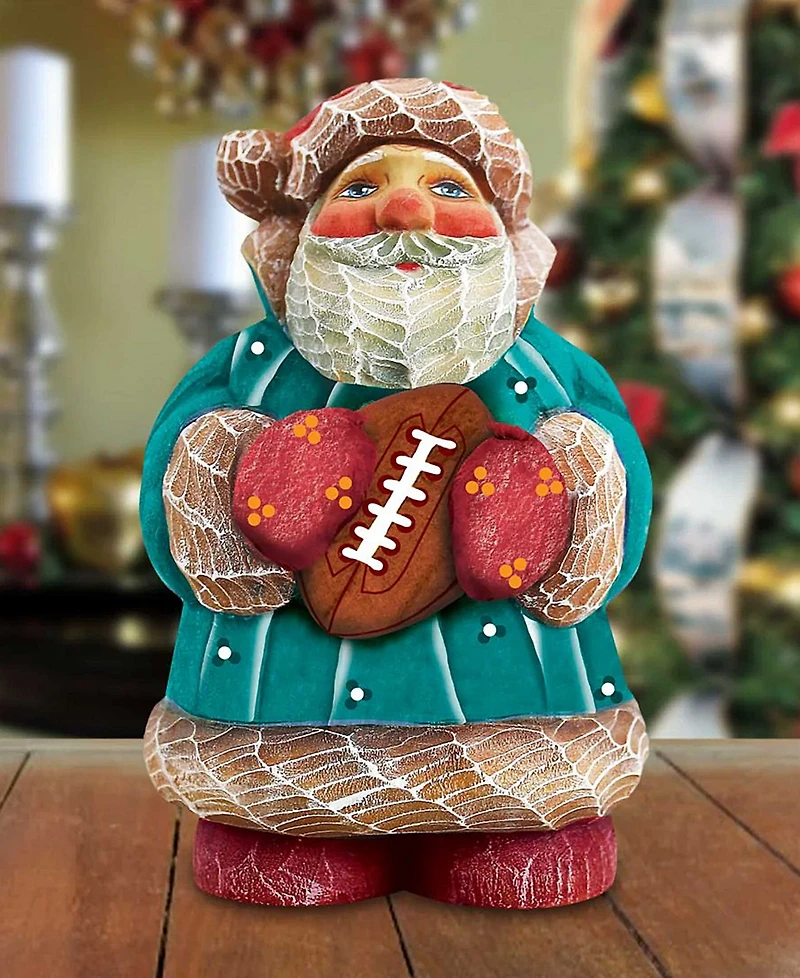 G.DeBrekht Football Santa Figurine