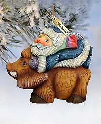 G.DeBrekht Santa On Boar Ornament