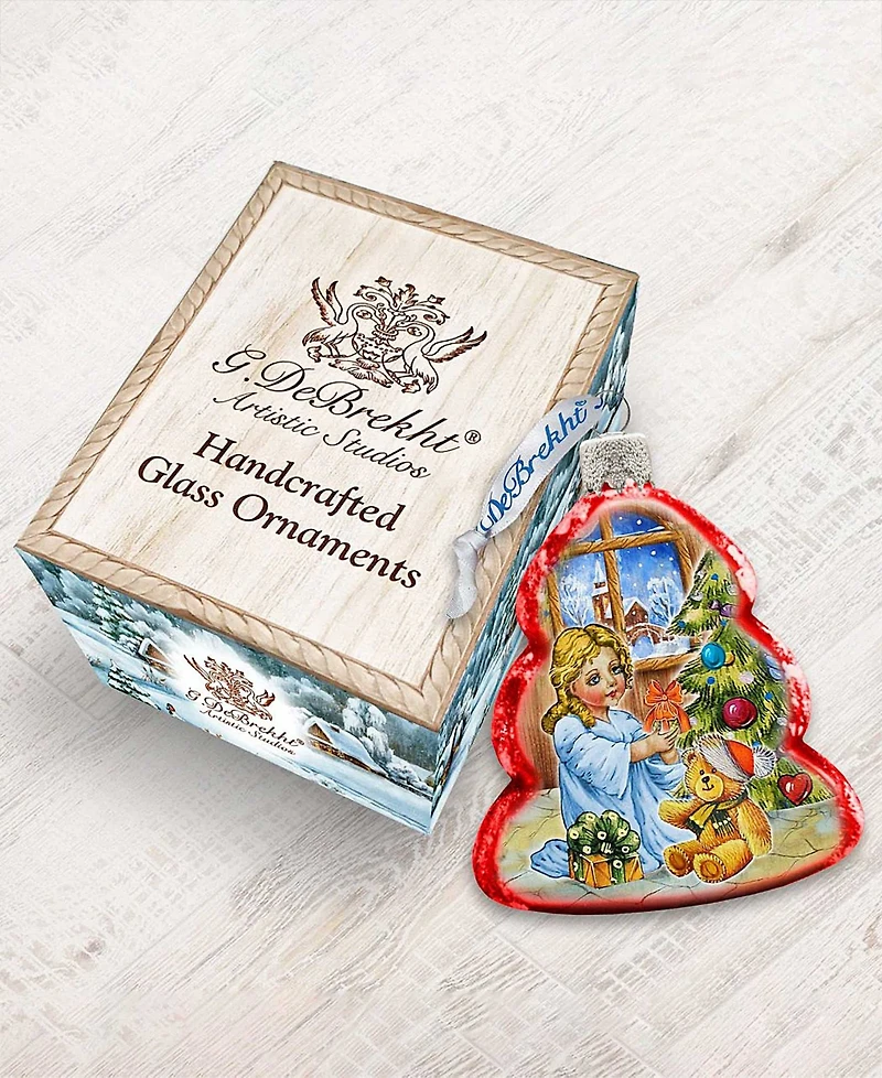 G.DeBrekht Nativity Santa Angel Glass Ornament