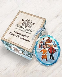 G.DeBrekht Fun Skiing Glass Ornament