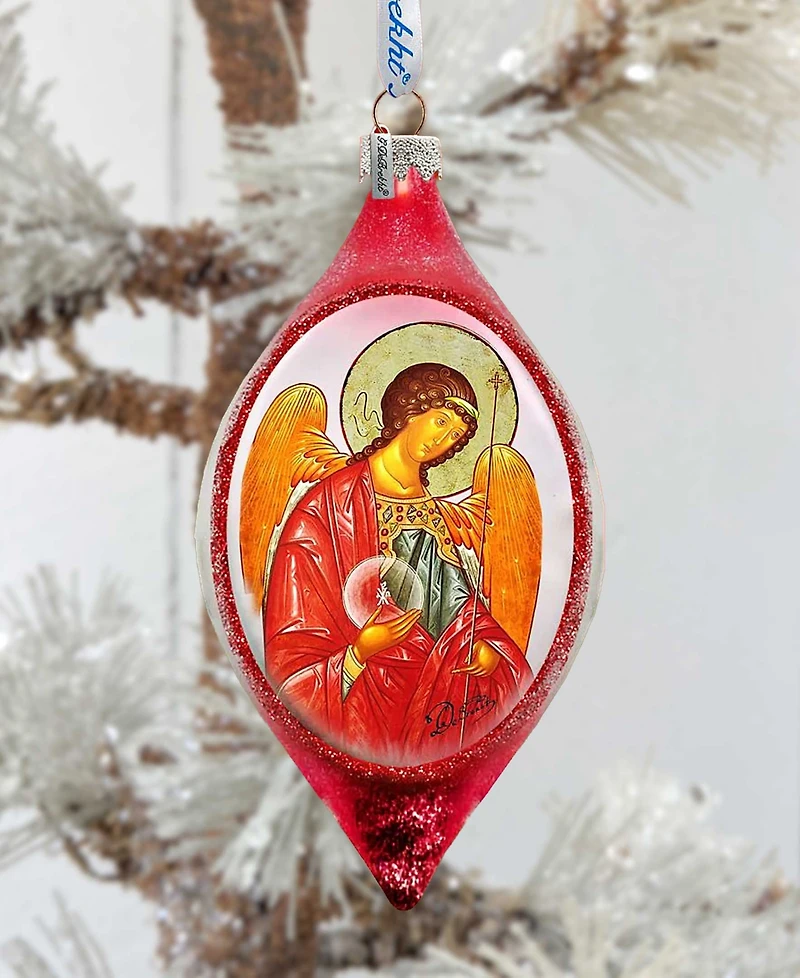 G.DeBrekht Saint Michael Drop Glass Ornament