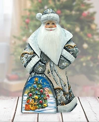 G.DeBrekht Woodcarved Hand Painted Christmas Tree Dancing Santa Figurine