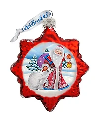 G.DeBrekht Santa Glass Ornament - Set of 3