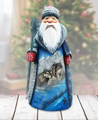 G.DeBrekht Woodcarved Hand Painted Nutcracker Santa Figurine