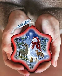 G.DeBrekht Heaven and Nature Snowman Glass Ornament Holiday Splendor