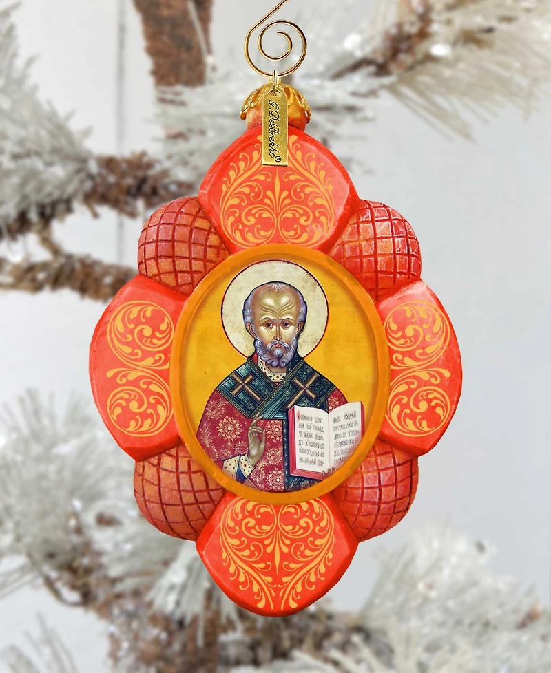 G.DeBrekht Hand Painted Saint Nick Scenic Ornament