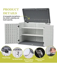 sumyeg 28 Cu. Ft. Lockable Outdoor Storage Cabinet Shed with Removable Shelf