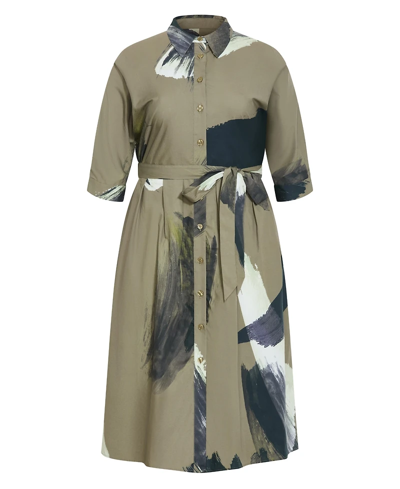 City Chic Women's Angel Print Shirt Dress