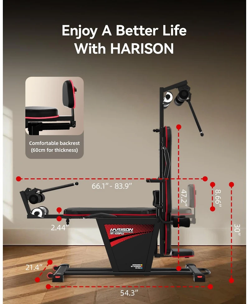 Harison Strength Training Inversion Table for Back Pain Relief with Remote Control (Hrm-409PLUS)