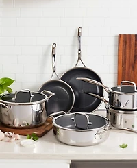 Zwilling Peak Stainless Steel 10-Pc. Dual Performance Ceramic Cookware Set