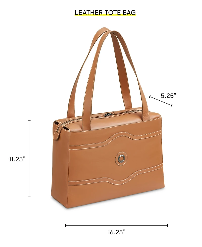 Delsey Paris Chatelet 16.25" Leather Tote