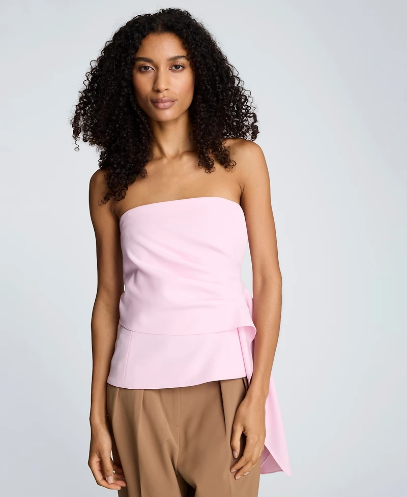 Kenneth Cole Women's Sleeveless Draped Front Bustier Crop Top