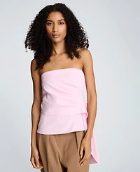 Kenneth Cole Women's Sleeveless Draped Front Bustier Crop Top