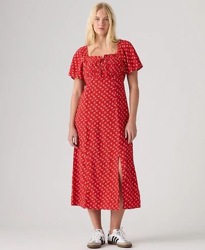 Levi's Premium Women's Amara Column Flutter-Sleeve Midi Dress