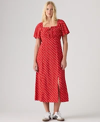 Levi's Premium Women's Amara Column Flutter-Sleeve Midi Dress