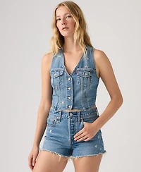 Levi's Women's Embroidered Mainline V-Neck Cotton Racer Vest