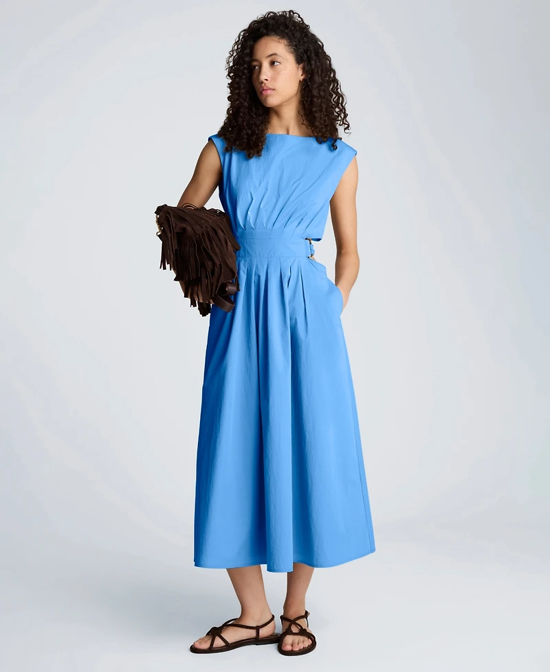 Kenneth Cole Women's Sleeveless Boat Neck Midi Dress