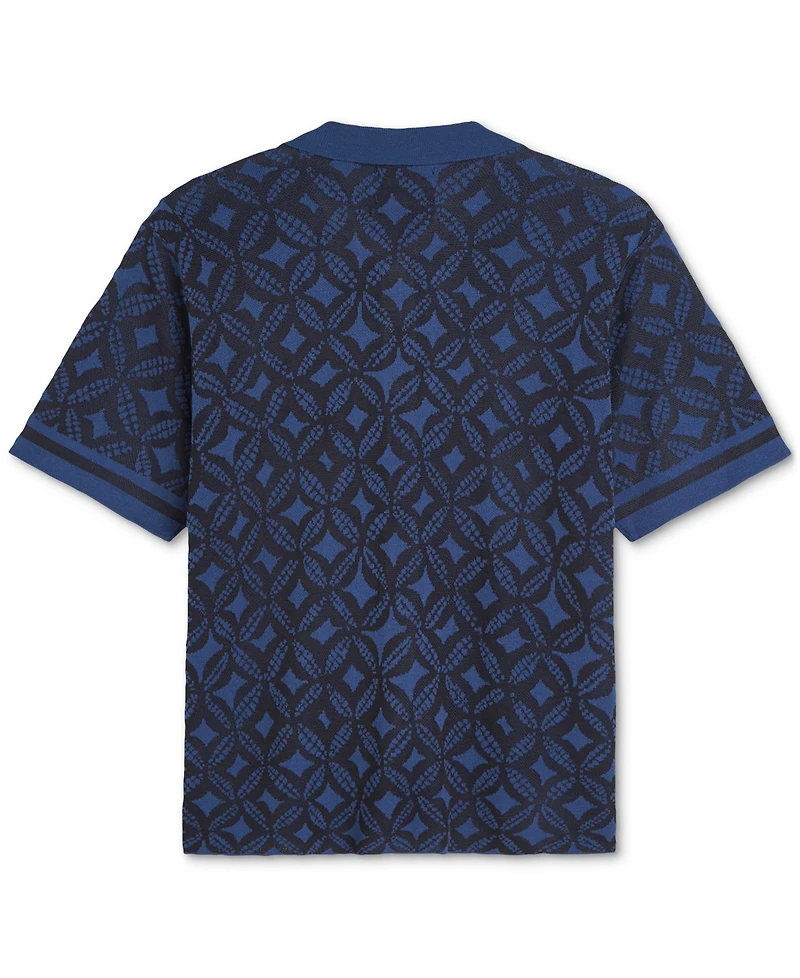 Scotch & Soda Men's Jacquard Knitted Short-Sleeve Shirt