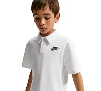 Nike Big Boys' and Girls' Sportswear Club Knit Short-Sleeve Polo Buttoned-Up T-Shirt