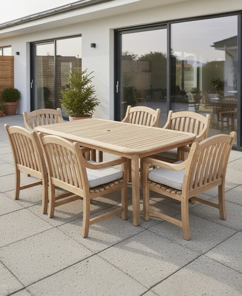 Bristol 118" Rectangle Extension Outdoor Dining Set (Table and Chairs), Created for Macy's