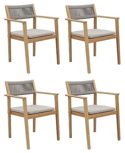 Bristol 4-Pc. Teak Outdoor Dining Chair Bundle, Created for Macy's