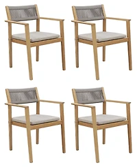 Bristol 4-Pc. Teak Outdoor Dining Chair Bundle, Created for Macy's