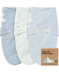 KeaBabies 3pk Soothe Wren Swaddle Sleep Sacks, Newborn Swaddles Wrap 0-3 Months, Soft Baby Wearable Blanket