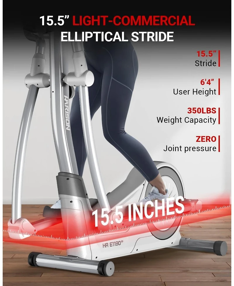 Harison Elliptical Machine for Home, 350 Lbs Capacity, 16-Level Magnetic Resistan
