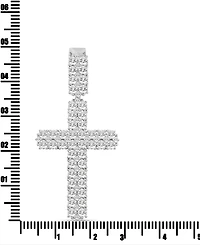 Macy's Men's Lab Grown Diamond (3-1/2 ct. t.w.) Cross Pendant in Sterling Silver