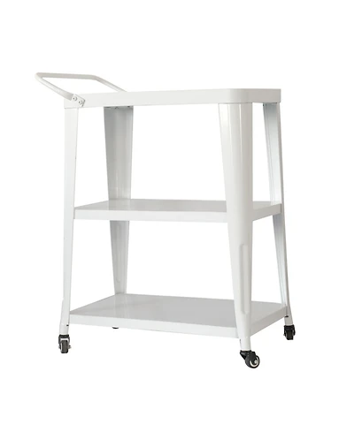 Flynama 3-Tier Metal Rolling Utility Cart with Swivel Wheels and Handle