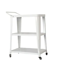 Flynama 3-Tier Metal Rolling Utility Cart with Swivel Wheels and Handle