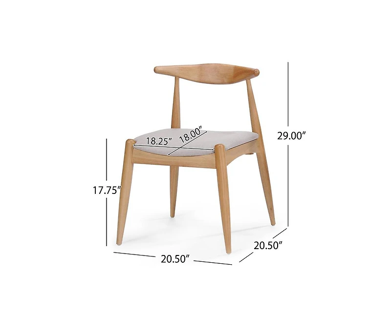 sumyeg Rubberwood Dining Chairs with Ergonomic Backrest and Cushioned Seat Set of 2