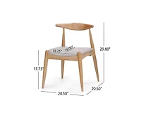 sumyeg Rubberwood Dining Chairs with Ergonomic Backrest and Cushioned Seat Set of 2
