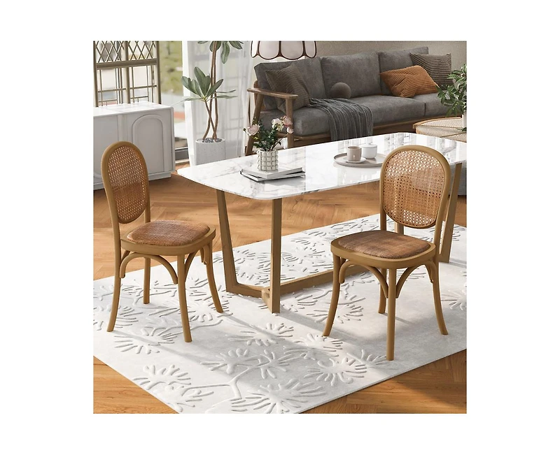 sumyeg Wooden Dining Chairs Set of 2 Solid Wood Side Chairs for Dining Room