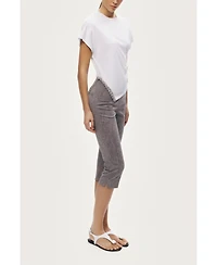 Nocturne Women's Tailored Linen Blend Capri Pants