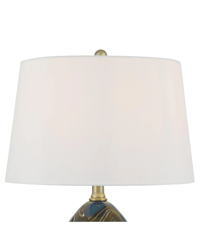 360 Lighting Swirl 22 1/2" High Blue Art Glass Table Lamp with Dimmer