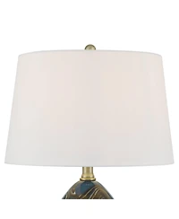 360 Lighting Swirl 22 1/2" High Blue Art Glass Table Lamp with Dimmer