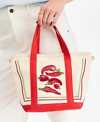 On 34th Beaded Canvas Small Tote Handbag, Macy's Exclusive