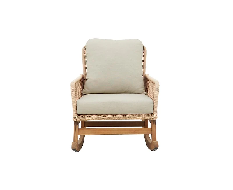 sumyeg Modern Wicker Rocking Chair with Cushions for Indoor and Outdoor (Set of 2)