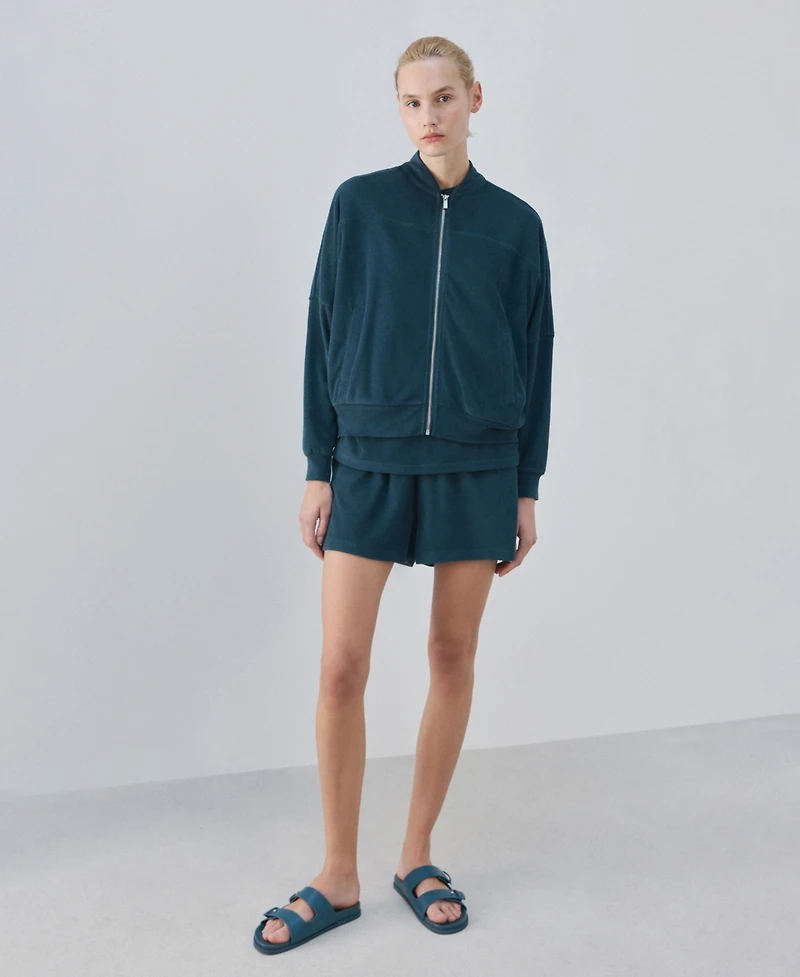 Mango Women's Terry Cotton Cardigan Sweater