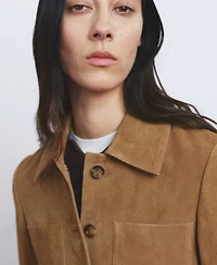 Mango Women's Buttons Suede Jacket