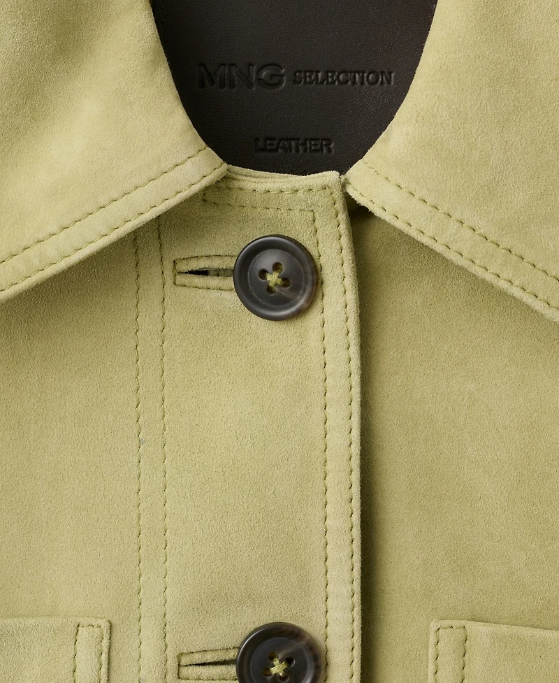 Mango Women's Buttons Suede Jacket